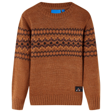 vidaXL Gyerek pulóver kötött Cognac 104