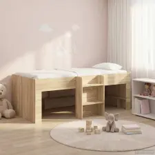 vidaXL Gyerekek Magas Ágykeret 2 pcs Sonoma Tölgy 90 x 200 cm gyermekágy