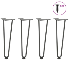 vidaXL hajcsavaros asztallábak 4 db antracit 42 cm tömör acélból bútor