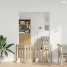 vidaXL Hajtható állatkerítés 4 pcs Sonoma tölgy 201 x 38 x 70 cm szállítóbox, fekhely kutyáknak