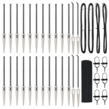 vidaXL Hálós Kerítés 13 Tüskés Oszlop Szürke 1x50 m Acél (3352236) építőanyag