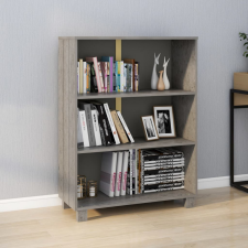 vidaXL HAMAR világosszürke tömör fenyőfa könyvszekrény 85x35x112 cm bútor