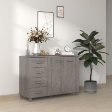vidaXL HAMAR világosszürke tömör fenyőfa tálalószekrény 113x40x80 cm bútor