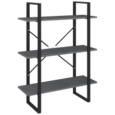 vidaXL háromszintes szürke tömör fenyőfa könyvszekrény 80x30x105 cm (806534) bútor