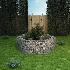 vidaXL Hatszögletű gabion magaságyás 160 x 140 x 50 cm kerti tárolás
