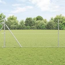 vidaXL Hatszögletű Kerítés 13 Poszttal Ezüst 1x25 m Galvanizált Acél építőanyag
