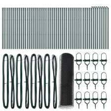 vidaXL Hatszögletű Kerítés 5 darab Zöld Acél Nagy (3352881) építőanyag