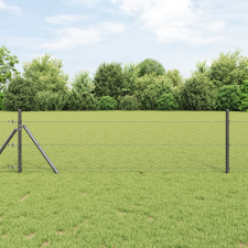 vidaXL Hatszögletű Kerítés Szürke 0.4x50 m Acél építőanyag