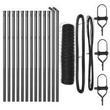 vidaXL hatszögletű kerítés szürkében 0,8x25 m acél (3352812) építőanyag