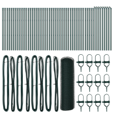 vidaXL Hatszögletű Kerítés Zöld 0.6x100 m Acél (3352736) építőanyag