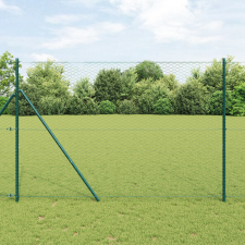 vidaXL Hatszögletű Kerítés Zöld 1.5x100 m Acél építőanyag