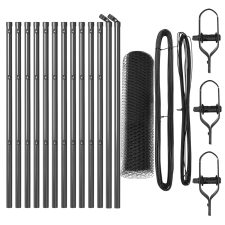 vidaXL Hatszögű kerítés Szürke 0,8x25 m Acél (3352810) építőanyag