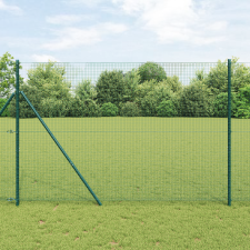 vidaXL hegesztett drót kerítéssel 2 oszloppal Zöld 1.5x25 m Acél építőanyag