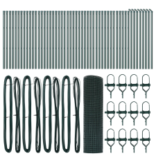 vidaXL Hegesztett Drótfal 13 Oszloppal Zöld 0.4x100 m Acél (3351775) építőanyag