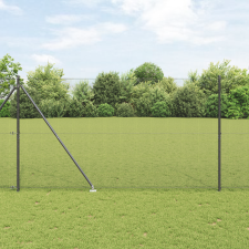 vidaXL hegesztett drótfence 13 cövek oszloppal Szürke 1.5x50 m Acél építőanyag