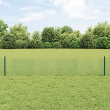 vidaXL hegesztett drótfence 22 U oszloppal Zöld 0.4x50 m acélból építőanyag