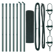 vidaXL Hegesztett drótfence 7 oszloppal Zöld 0.8x10 m Acél (3351687) építőanyag