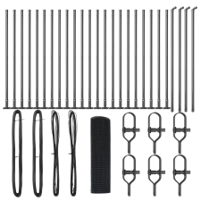 vidaXL Hegesztett Drótháló Kerítés 13 Fennyes Oszloppal Szürke 0.5x50 m Acél (3352577) építőanyag