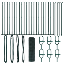 vidaXL Hegesztett Drótháló Kerítés 13 Flancos Cölöppel Zöld 0.8x50 m Acél (3352468) építőanyag