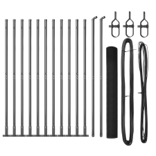 vidaXL Hegesztett Drótháló Kerítés 13 Flangolt Oszloppal Szürke 1.2x25 m Acél (3352557) építőanyag