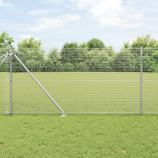 vidaXL Hegesztett Drótháló Kerítés 7 Cölöppel 1,4x10 m Horganyzott Acél építőanyag