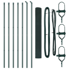 vidaXL hegesztett drótháló kerítés 7 oszloppal zöld 1.4x10 m acél (3351698) építőanyag