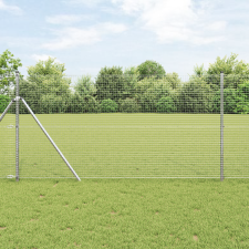 vidaXL Hegesztett Drótháló Kerítés 7 Poszttal 1.4x10 m Horganyzott Acél építőanyag