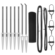 vidaXL Hegesztett Drótháló Kerítés 7 Tüskeoszloppal Szürke 0.6x10 m Acél (3352158) építőanyag