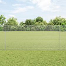 vidaXL Hegesztett Drótkerítés 10 U Oszloppal Ezüst 1.4x10 m Acél építőanyag