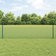 vidaXL hegesztett drótkerítés 11 U oszloppal Zöld 0.5x25 m Acél építőanyag