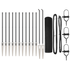 vidaXL hegesztett drótkerítés 13 cövek rögzítővel Szürke 0.4x25 m acél (3352185) építőanyag