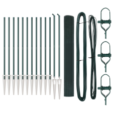 vidaXL Hegesztett Drótkerítés 13 Cövek Tartóval Zöld 1.4x25 m Acél (3352091) építőanyag