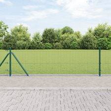 vidaXL Hegesztett Drótkerítés 13 Dugós Oszloppal Zöld 0.4x50 m Acél építőanyag