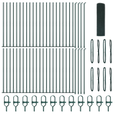 vidaXL Hegesztett Drótkerítés 13 Fedezett Oszloppal Zöld 1x100 m Acél (3352500) építőanyag