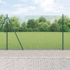 vidaXL Hegesztett Drótkerítés 13 Flancos Oszloppal Zöld 1.5x50 m Acél építőanyag