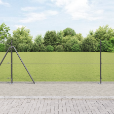 vidaXL Hegesztett Drótkerítés 13 Flanged Oslopokkal Szürke 1 x 25 m Acél építőanyag