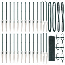 vidaXL Hegesztett Drótkerítés 13 Kúp alakú Poszttal Zöld 1x50 m Acél (3352116) építőanyag