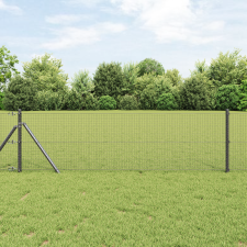 vidaXL Hegesztett Drótkerítés 13 oszloppal Szürke 0.6x25 m Acél építőanyag