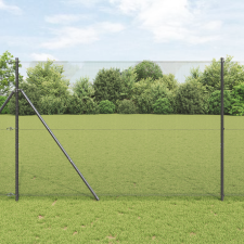 vidaXL hegesztett drótkerítés 13 oszloppal Szürke 1.6x25 m Acél építőanyag