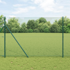 vidaXL hegesztett drótkerítés 13 oszloppal Zöld 1.5x50 m acél építőanyag