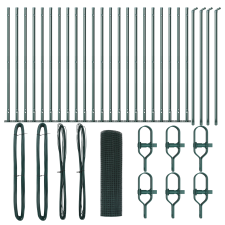 vidaXL hegesztett drótkerítés 13 talpas oszloppal Zöld 0.4x50 m Acél (3352455) építőanyag