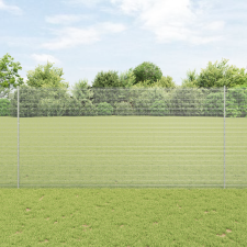 vidaXL hegesztett drótkerítés 22 U oszlopos ezüst 1.6x25 m acél építőanyag