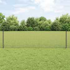 vidaXL hegesztett drótkerítés 22 U oszloppal Szürke 0.6x50 m acél építőanyag