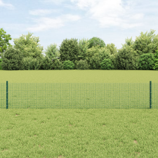 vidaXL Hegesztett Drótkerítés 22 U Oszloppal Zöld 0.4x50 m Acél építőanyag