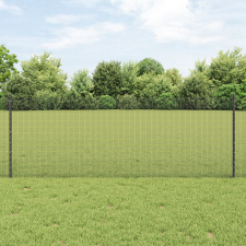 vidaXL hegesztett drótkerítés 44 U oszloppal Szürke 0,8x100 m acél építőanyag