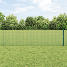 vidaXL hegesztett drótkerítés 44 U oszloppal Zöld 0.6x100 m Acél építőanyag