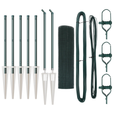 vidaXL hegesztett drótkerítés 7 cölöpös zöld 0.6x10 m acél (3352039) építőanyag