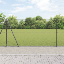 vidaXL Hegesztett drótkerítés 7 felfogató oszloppal Szürke 1.2x10 m Acél építőanyag