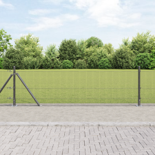 vidaXL Hegesztett Drótkerítés 7 Flangolt Oszloppal Szürke 0.4x10 m Acél építőanyag
