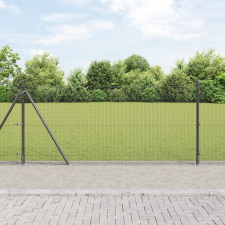 vidaXL Hegesztett Drótkert 13 Furatos Oszloppal Szürke 0.8x100 m Acél építőanyag